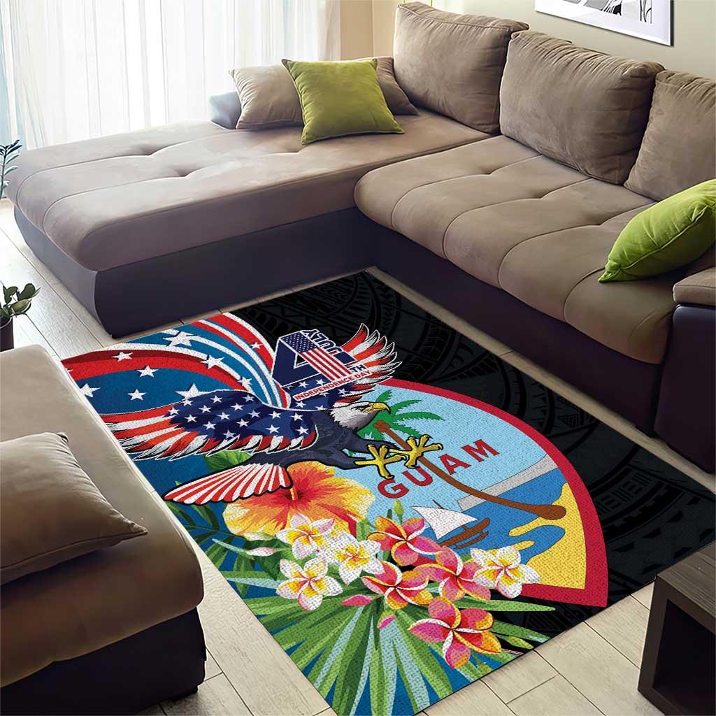 Guam Fourth of July Area Rug Tropical Flowers