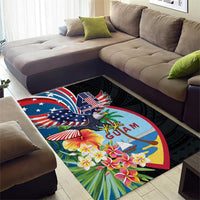 Guam Fourth of July Area Rug Tropical Flowers
