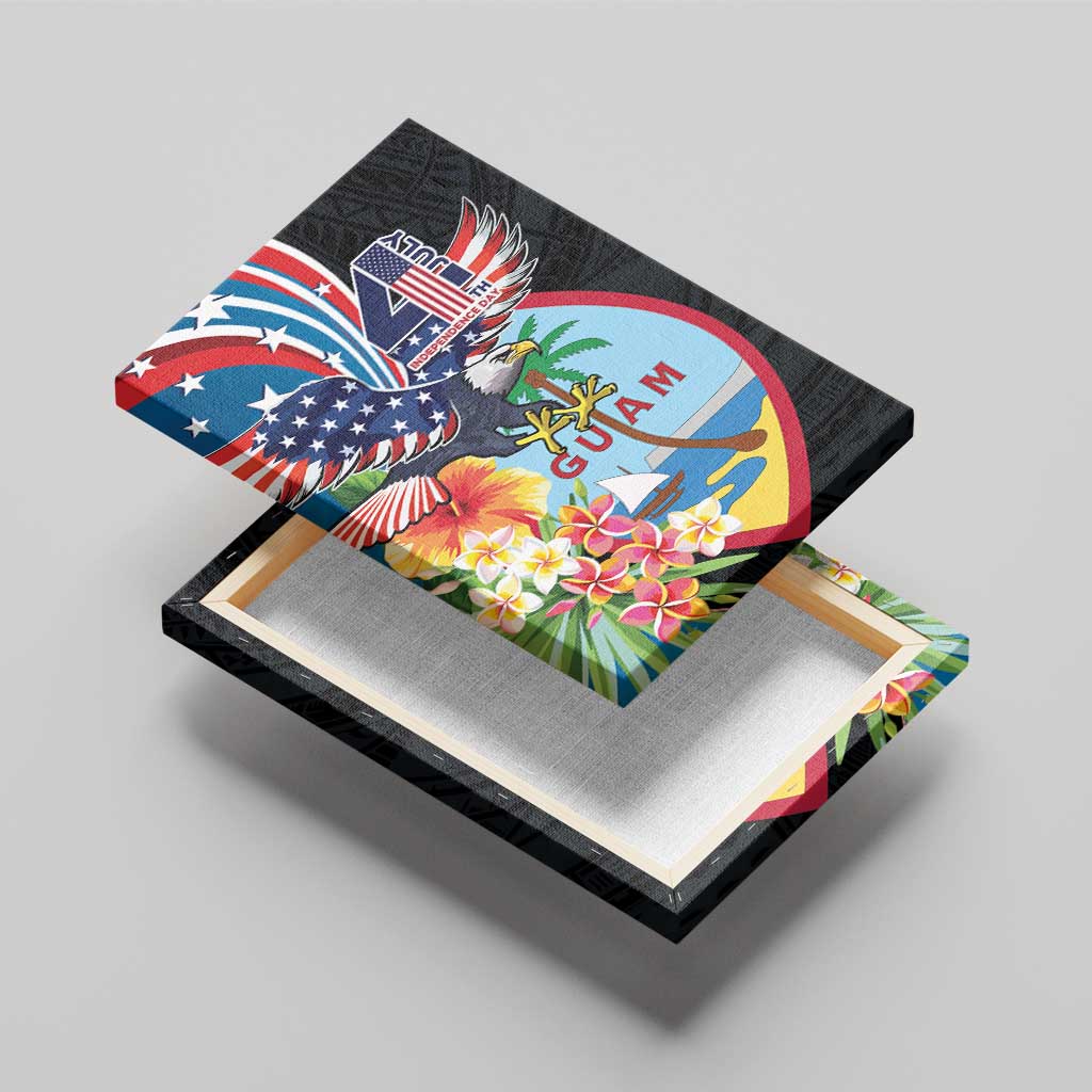 Guam Fourth of July Canvas Wall Art Tropical Flowers