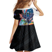 Personalized Guam Fourth of July Family Matching Off Shoulder Short Dress and Hawaiian Shirt Tropical Flowers LT01 - Polynesian Pride
