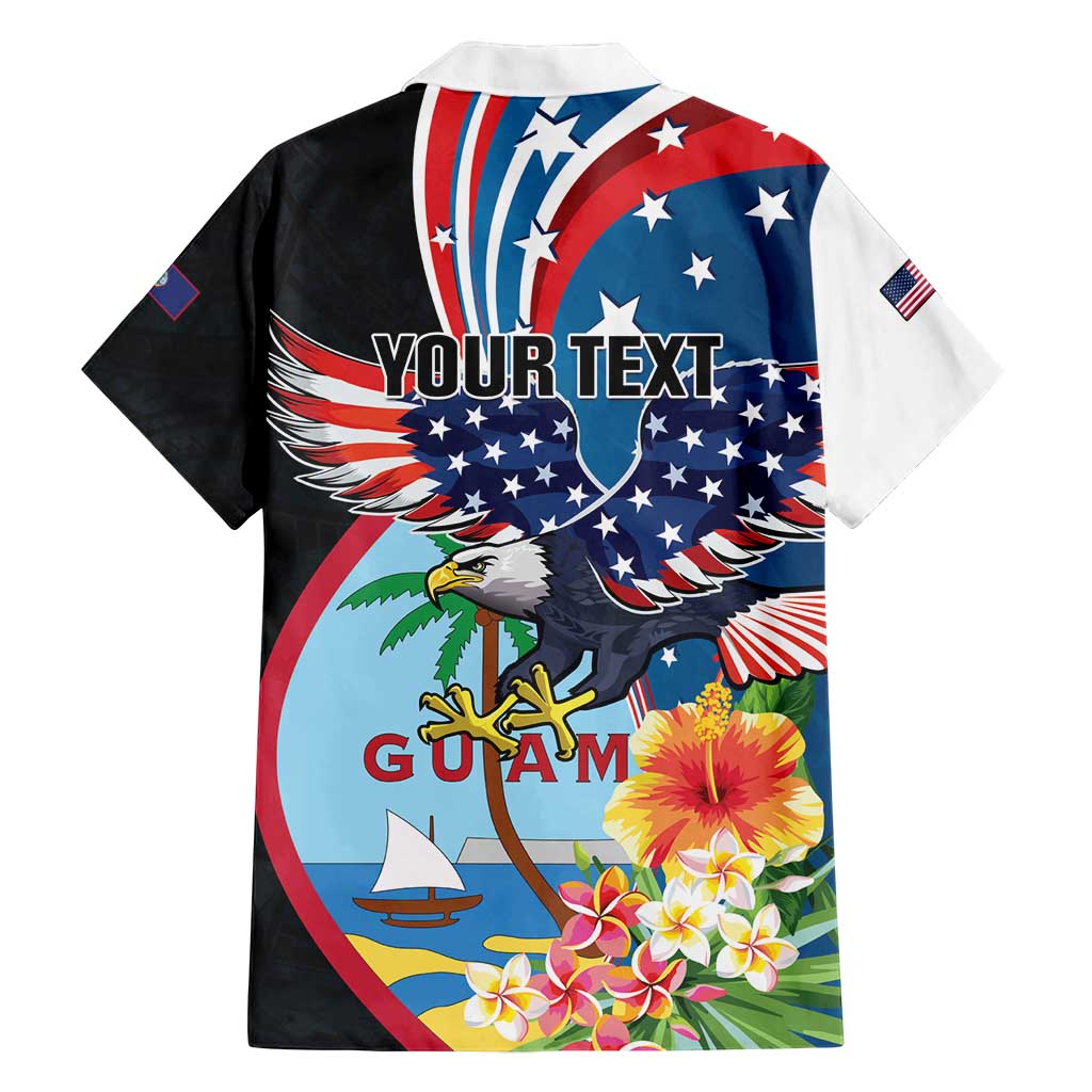 Personalized Guam Fourth of July Family Matching Off Shoulder Short Dress and Hawaiian Shirt Tropical Flowers LT01 - Polynesian Pride