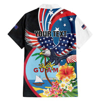 Personalized Guam Fourth of July Family Matching Off Shoulder Short Dress and Hawaiian Shirt Tropical Flowers LT01 - Polynesian Pride