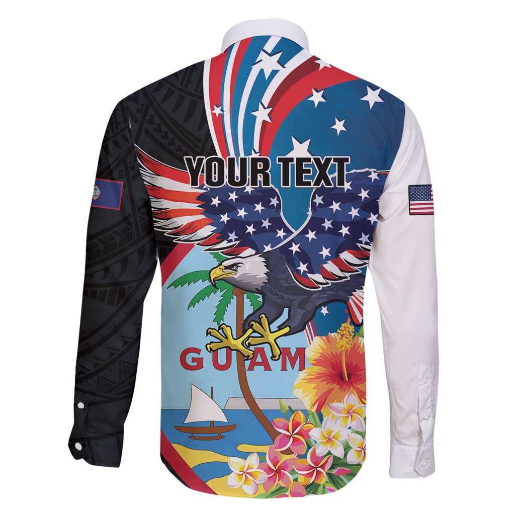 Personalized Guam Fourth of July Family Matching Off Shoulder Short Dress and Hawaiian Shirt Tropical Flowers LT01 - Polynesian Pride