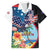 Personalized Guam Fourth of July Family Matching Tank Maxi Dress and Hawaiian Shirt Tropical Flowers