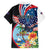 Personalized Guam Fourth of July Family Matching Tank Maxi Dress and Hawaiian Shirt Tropical Flowers