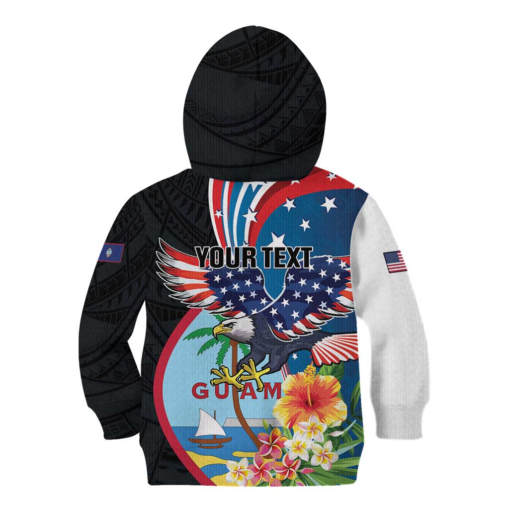Personalized Guam Fourth of July Kid Hoodie Tropical Flowers
