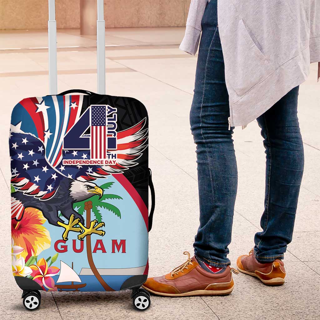 Guam Fourth of July Luggage Cover Tropical Flowers