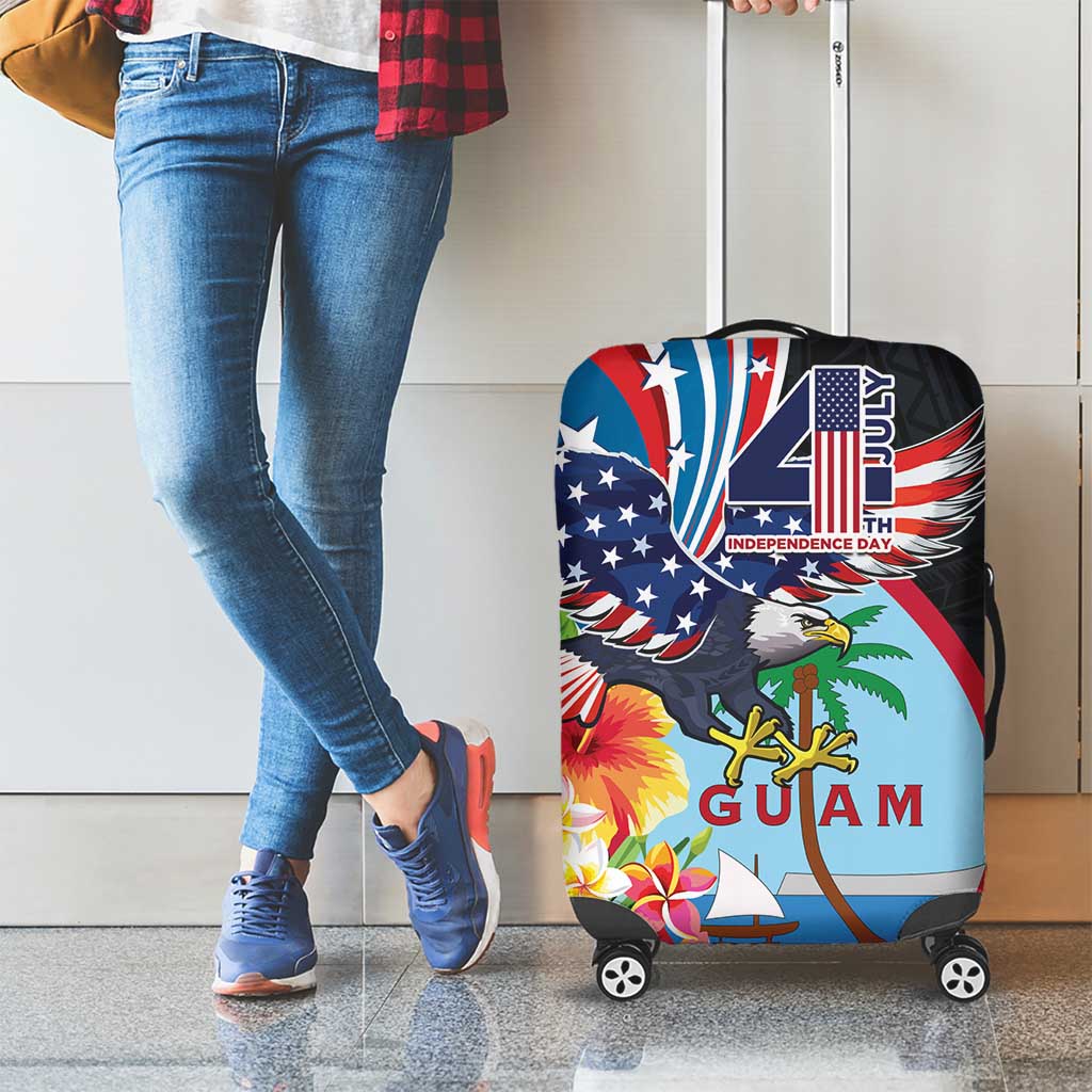Guam Fourth of July Luggage Cover Tropical Flowers