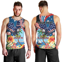 Personalized Guam Fourth of July Men Tank Top Tropical Flowers