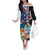Personalized Guam Fourth of July Off The Shoulder Long Sleeve Dress Tropical Flowers