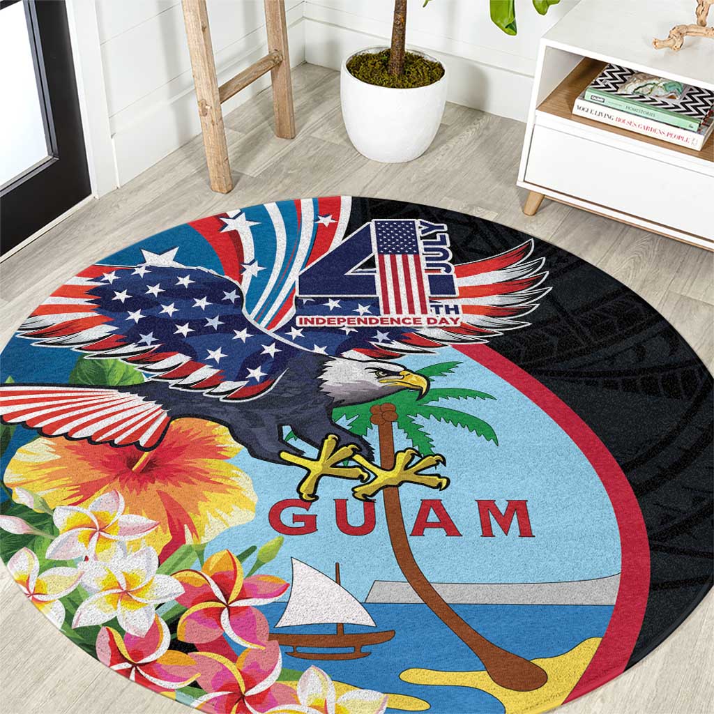 Guam Fourth of July Round Carpet Tropical Flowers