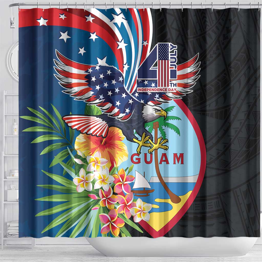 Guam Fourth of July Shower Curtain Tropical Flowers