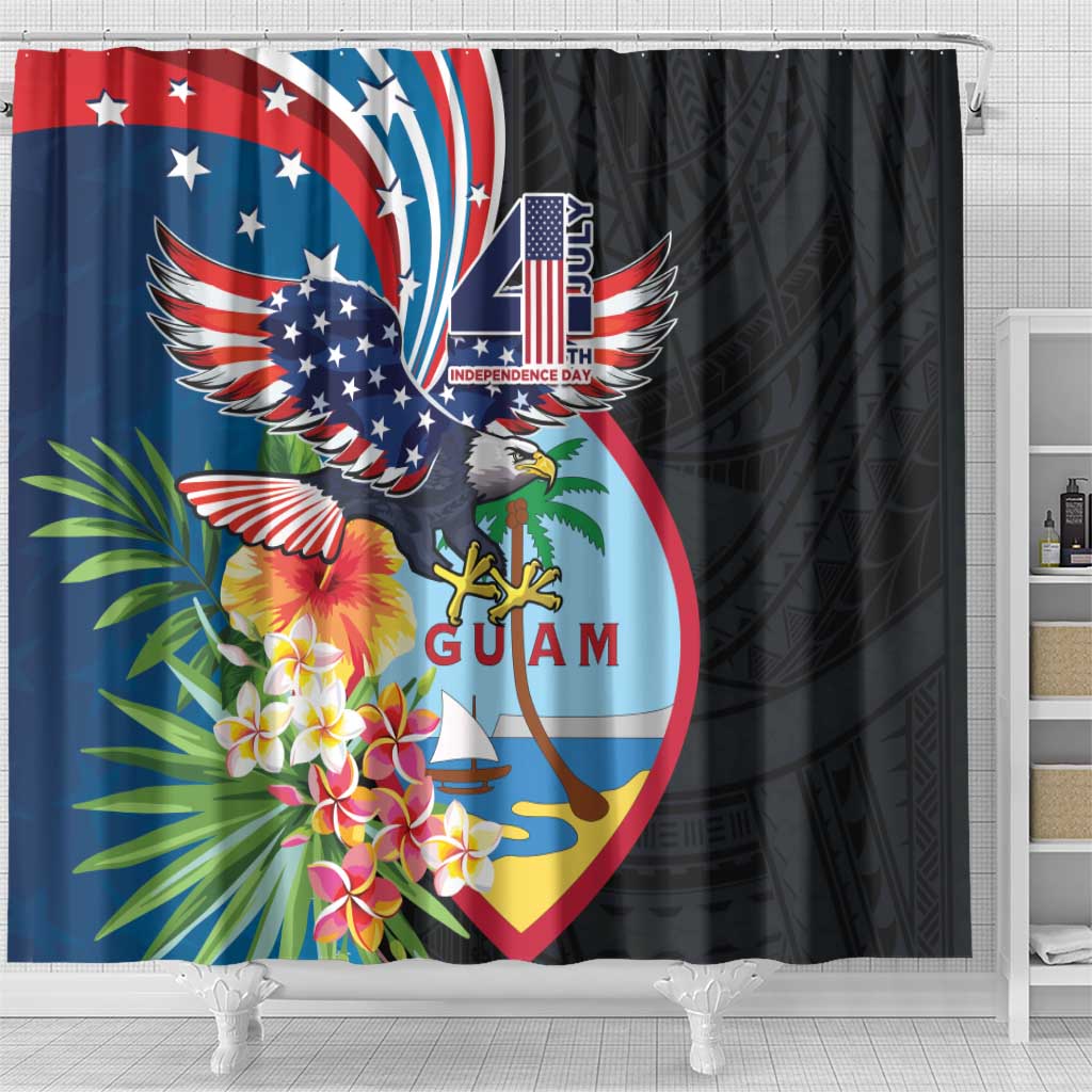 Guam Fourth of July Shower Curtain Tropical Flowers