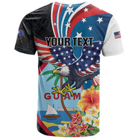 Personalized Guam Fourth of July T Shirt Tropical Flowers