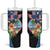 Personalized Guam Fourth of July Tumbler With Handle Tropical Flowers