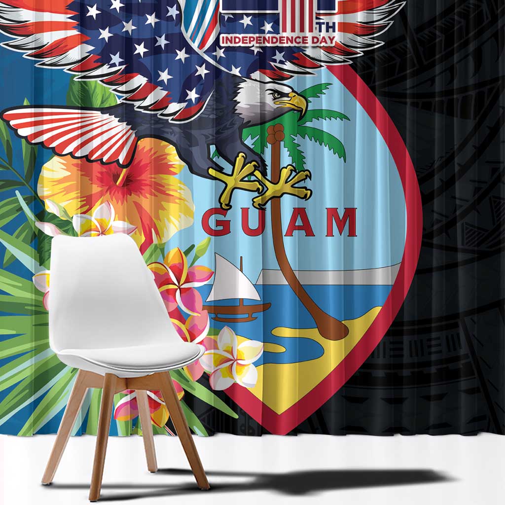 Guam Fourth of July Window Curtain Tropical Flowers