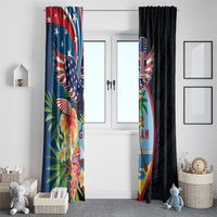 Guam Fourth of July Window Curtain Tropical Flowers