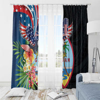 Guam Fourth of July Window Curtain Tropical Flowers