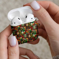 Hawaiian Santa Christmas Pattern AirPods Case Black Version - Polynesian Pride
