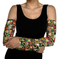Hawaiian Santa Christmas Pattern Arm Sleeves Black Version - Polynesian Pride