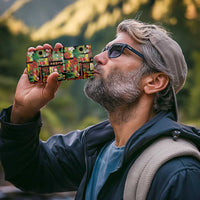 Hawaiian Santa Christmas Pattern 4 in 1 Can Cooler Tumbler Black Version - Polynesian Pride