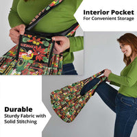 Hawaiian Santa Christmas Pattern Grocery Bag Black Version - Polynesian Pride