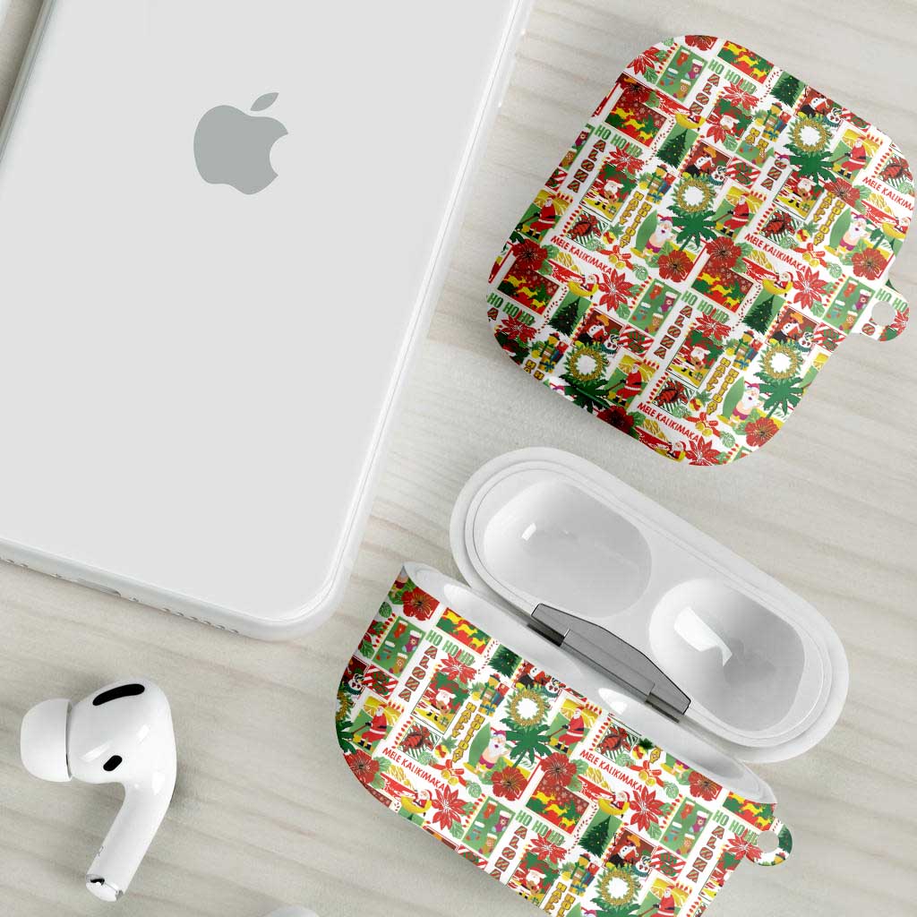 Hawaiian Santa Christmas Pattern AirPods Case White Version - Polynesian Pride