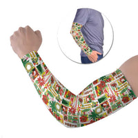 Hawaiian Santa Christmas Pattern Arm Sleeves White Version - Polynesian Pride