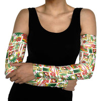 Hawaiian Santa Christmas Pattern Arm Sleeves White Version - Polynesian Pride