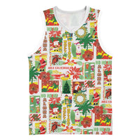 Hawaiian Santa Christmas Pattern Basketball Jersey White Version - Polynesian Pride