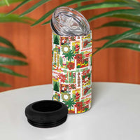 Hawaiian Santa Christmas Pattern 4 in 1 Can Cooler Tumbler White Version - Polynesian Pride