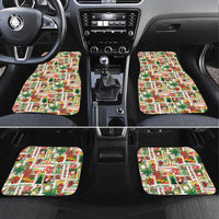 Hawaiian Santa Christmas Pattern Car Mats White Version - Polynesian Pride