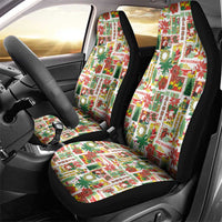 Hawaiian Santa Christmas Pattern Car Seat Cover White Version - Polynesian Pride