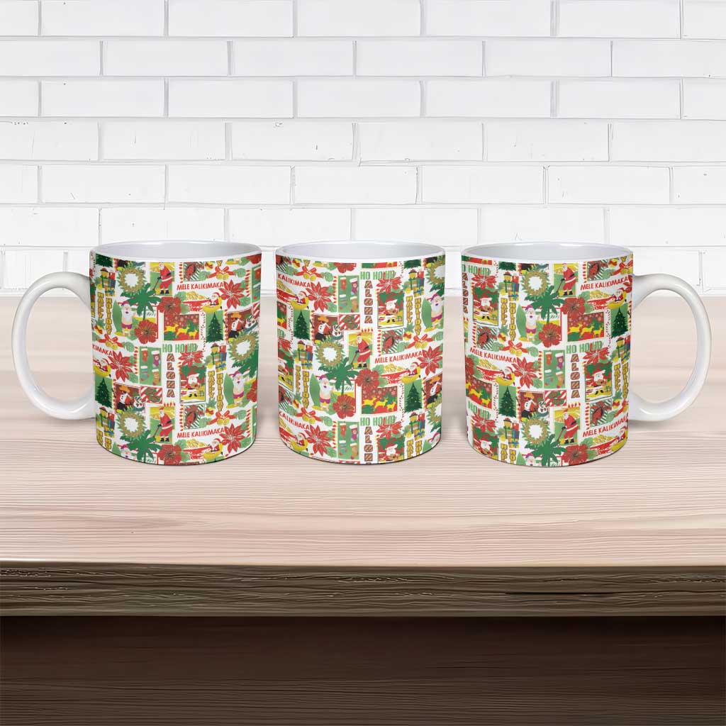 Hawaiian Santa Christmas Pattern Ceramic Mug White Version - Polynesian Pride