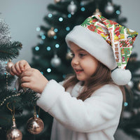 Hawaiian Santa Christmas Pattern Christmas Santa Hat White Version - Polynesian Pride