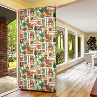 Hawaiian Santa Christmas Pattern Door Cover White Version - Polynesian Pride