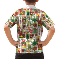 Hawaiian Santa Christmas Pattern Family Matching Puletasi and Hawaiian Shirt White Version - Polynesian Pride