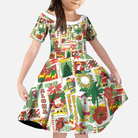 Hawaiian Santa Christmas Pattern Family Matching Tank Maxi Dress and Hawaiian Shirt White Version - Polynesian Pride