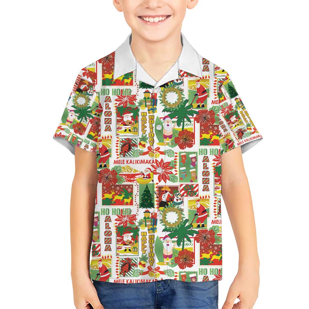 Hawaiian Santa Christmas Pattern Hawaiian Shirt White Version - Polynesian Pride