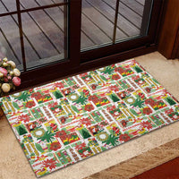 Hawaiian Santa Christmas Pattern Rubber Doormat White Version - Polynesian Pride
