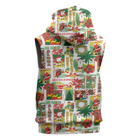 Hawaiian Santa Christmas Pattern Sleeveless Zip Hoodie White Version - Polynesian Pride