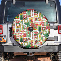 Hawaiian Santa Christmas Pattern Spare Tire Cover White Version - Polynesian Pride