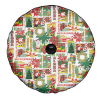 Hawaiian Santa Christmas Pattern Spare Tire Cover White Version - Polynesian Pride