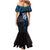 New Zealand Tuatara Plumeria Family Matching Mermaid Dress and Hawaiian Shirt Maori Blue Koru Tribal Tattoo