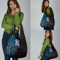 New Zealand Tuatara Plumeria Grocery Bag Maori Blue Koru Tribal Tattoo