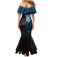 New Zealand Tuatara Plumeria Mermaid Dress Maori Blue Koru Tribal Tattoo LT01 - Polynesian Pride