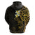 New Zealand Tuatara Plumeria Hoodie Maori Gold Koru Tribal Tattoo