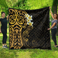 New Zealand Tuatara Plumeria Quilt Maori Gold Koru Tribal Tattoo LT01 - Polynesian Pride