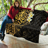 New Zealand Tuatara Plumeria Quilt Maori Gold Koru Tribal Tattoo LT01 - Polynesian Pride