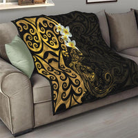 New Zealand Tuatara Plumeria Quilt Maori Gold Koru Tribal Tattoo LT01 - Polynesian Pride